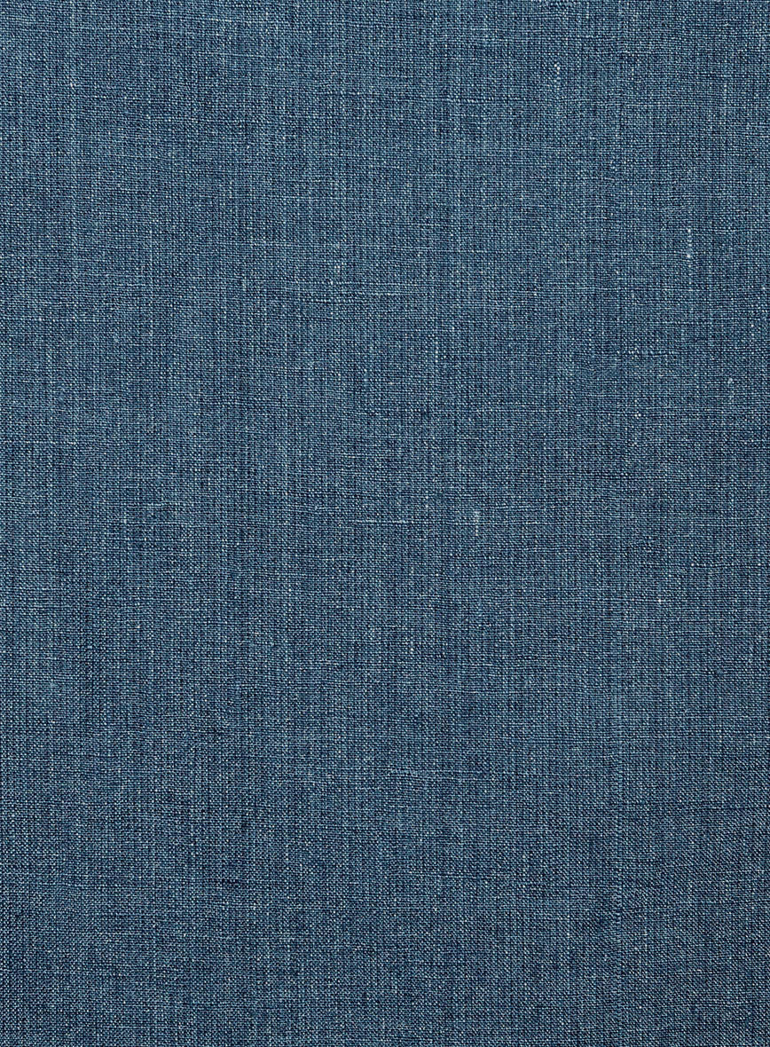 Indigo Blue Linen Shorts - StudioSuits