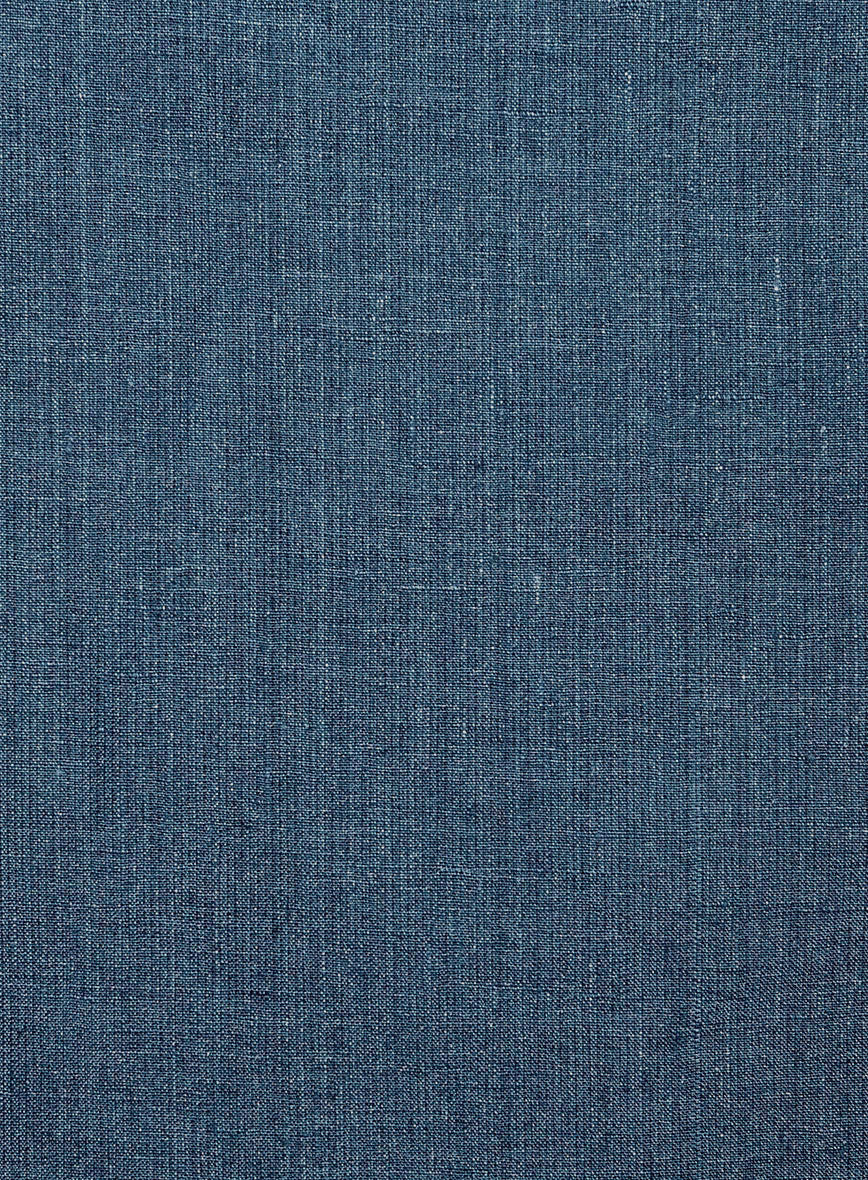 Indigo Blue Linen Highland Trousers - StudioSuits