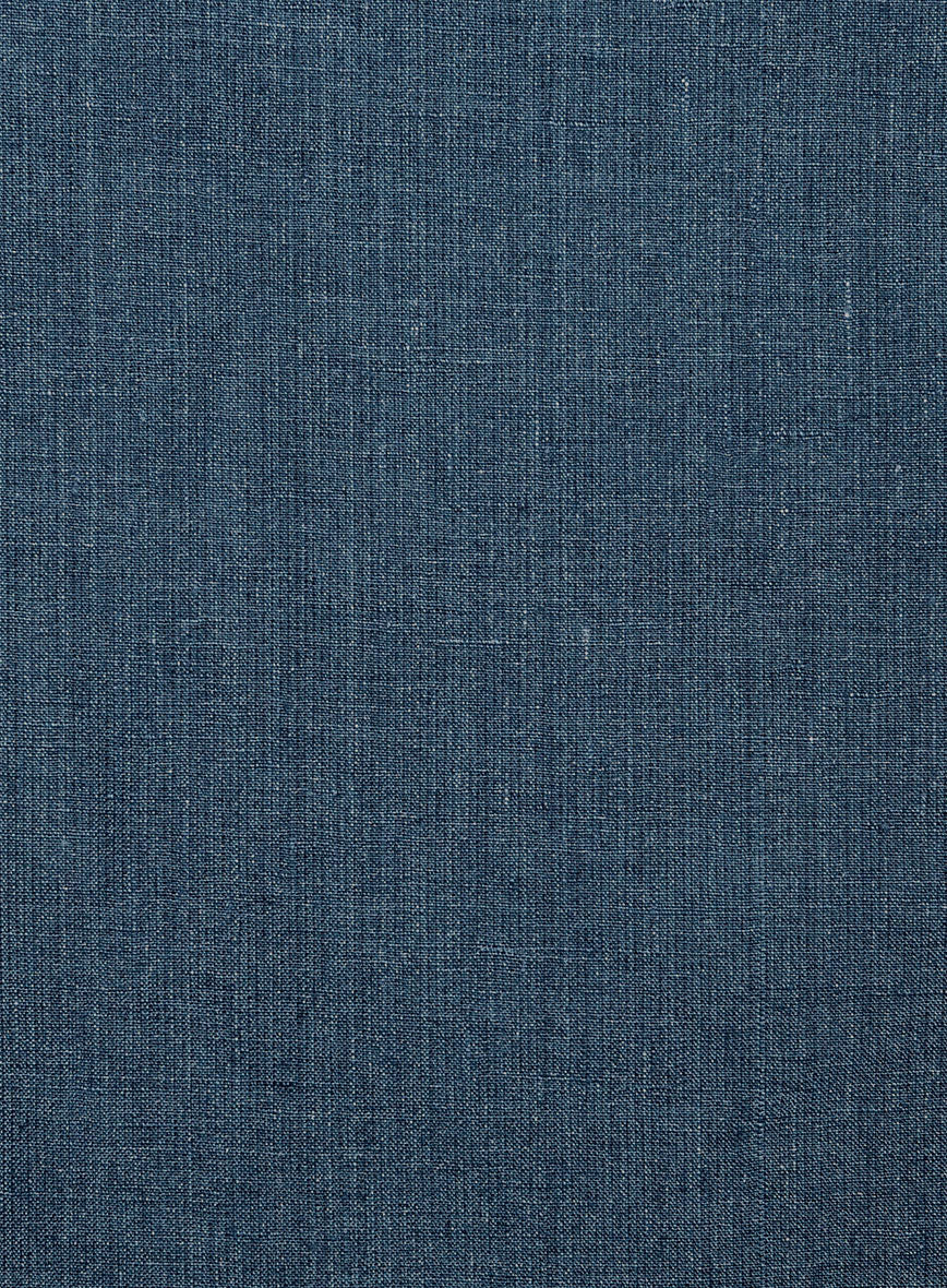 Indigo Blue Linen Highland Trousers - StudioSuits