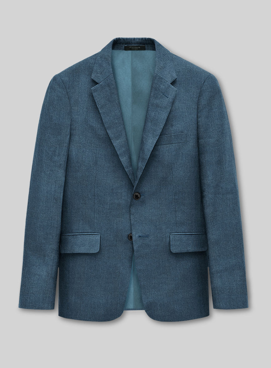 Indigo Blue Linen Jacket - StudioSuits