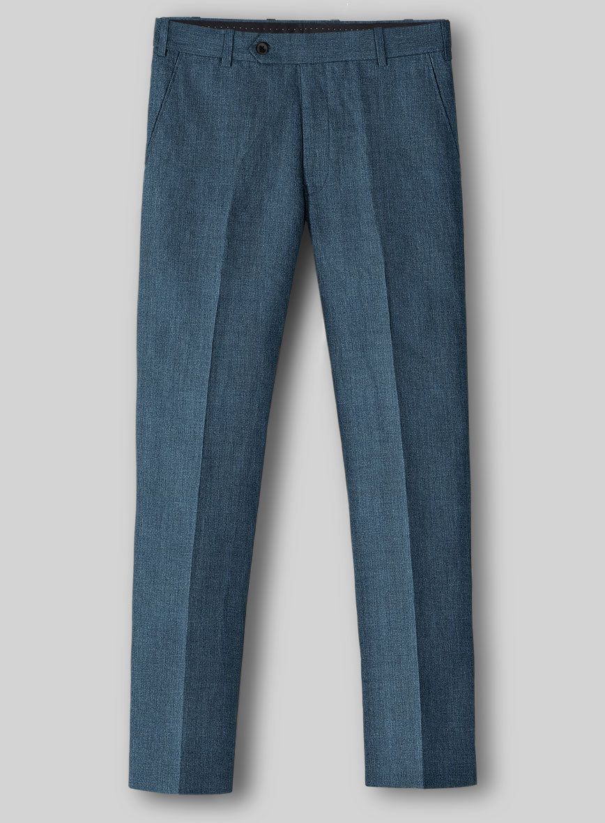Indigo Blue Linen Pants - StudioSuits