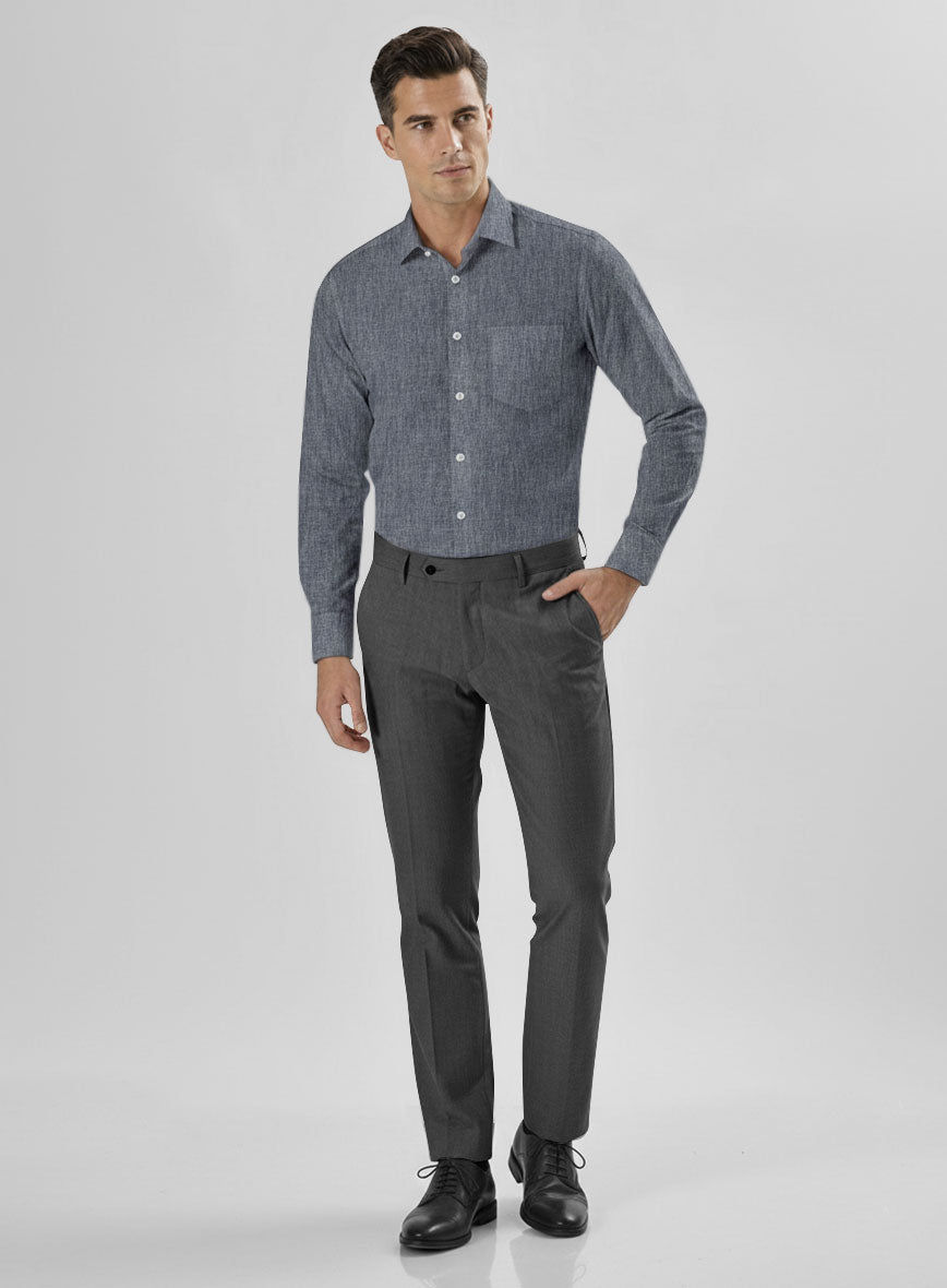 Indigo Chambray Cotton Shirt - StudioSuits