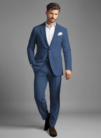 Indigo Mid Blue Pure Linen Suit - StudioSuits