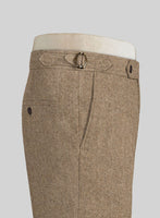 Irish Brown Herringbone Tweed Highland Trousers - StudioSuits