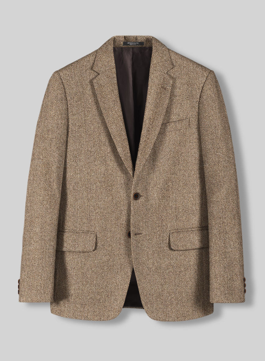 Irish Brown Herringbone Tweed Jacket