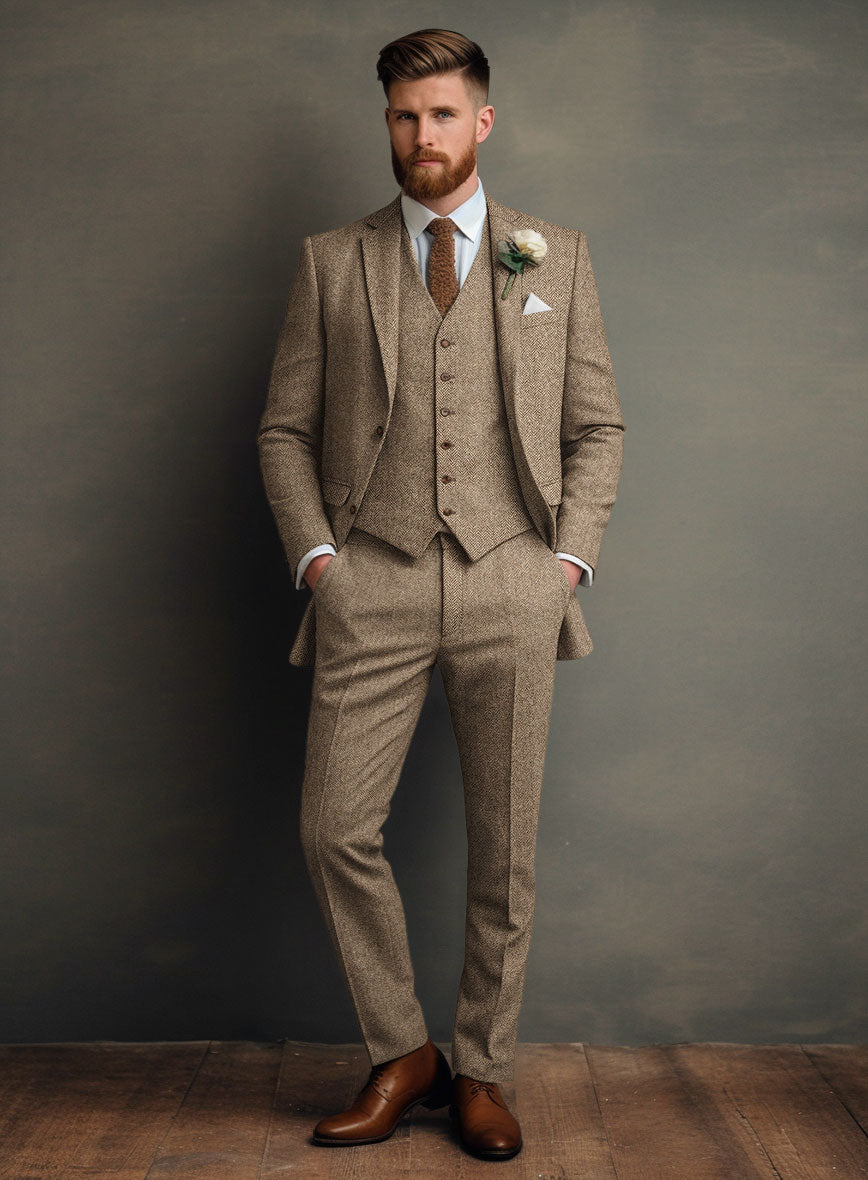 Irish Brown Herringbone Tweed Suit – StudioSuits
