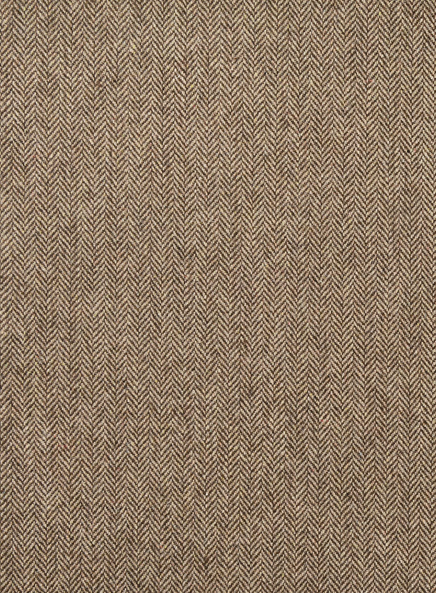 Irish Brown Herringbone Tweed Waist Coat - StudioSuits