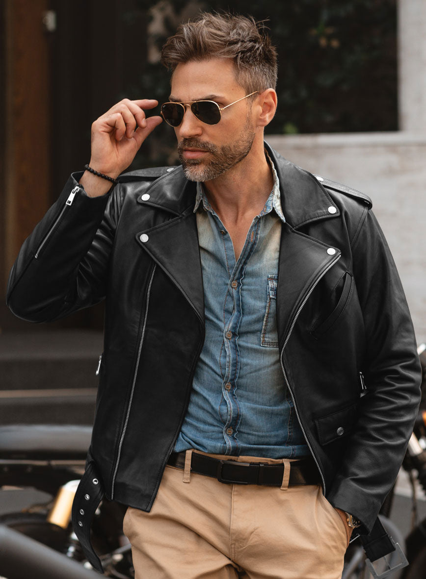 Iron Steed Black Leather Jacket - StudioSuits