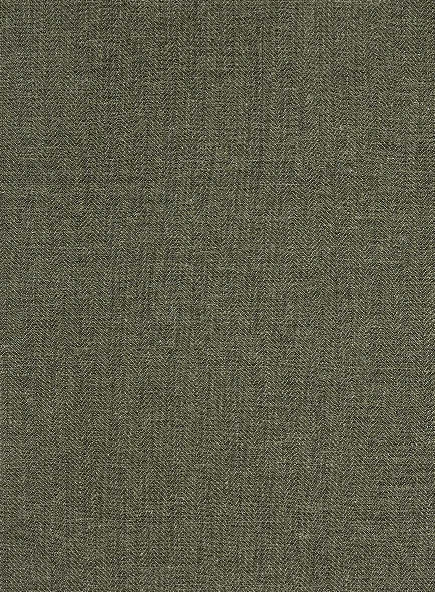 Italian Linen Olivano Herringbone Pants - StudioSuits