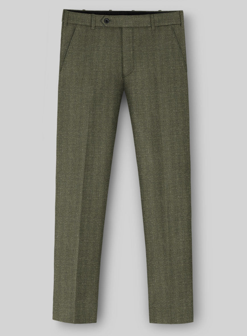Italian Linen Olivano Herringbone Suit - StudioSuits