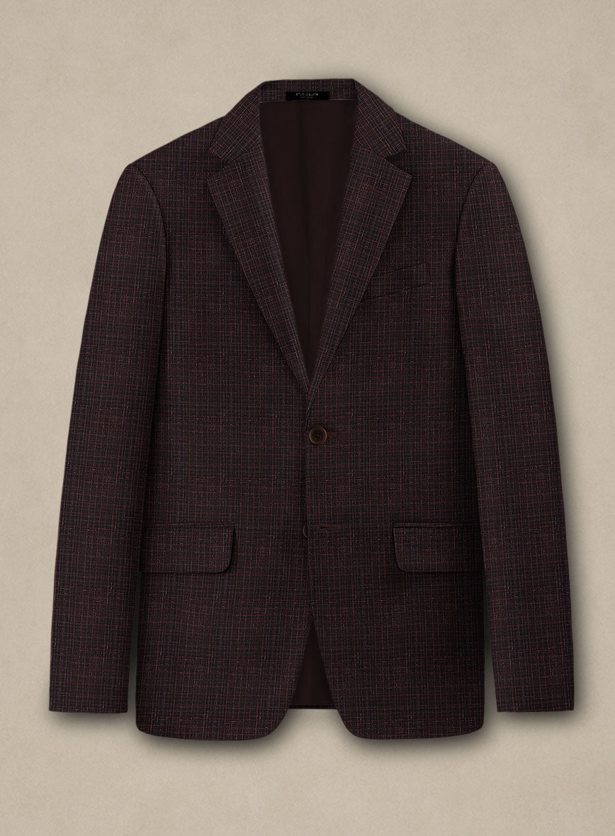 Italian Murano Irgo Checks Wool Linen Silk Jacket - StudioSuits