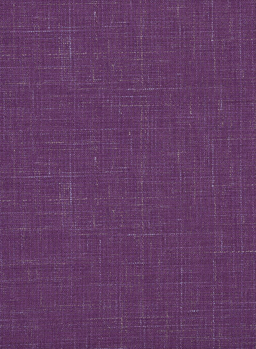 Italian Murano Eggplant Wool Linen Jacket - StudioSuits