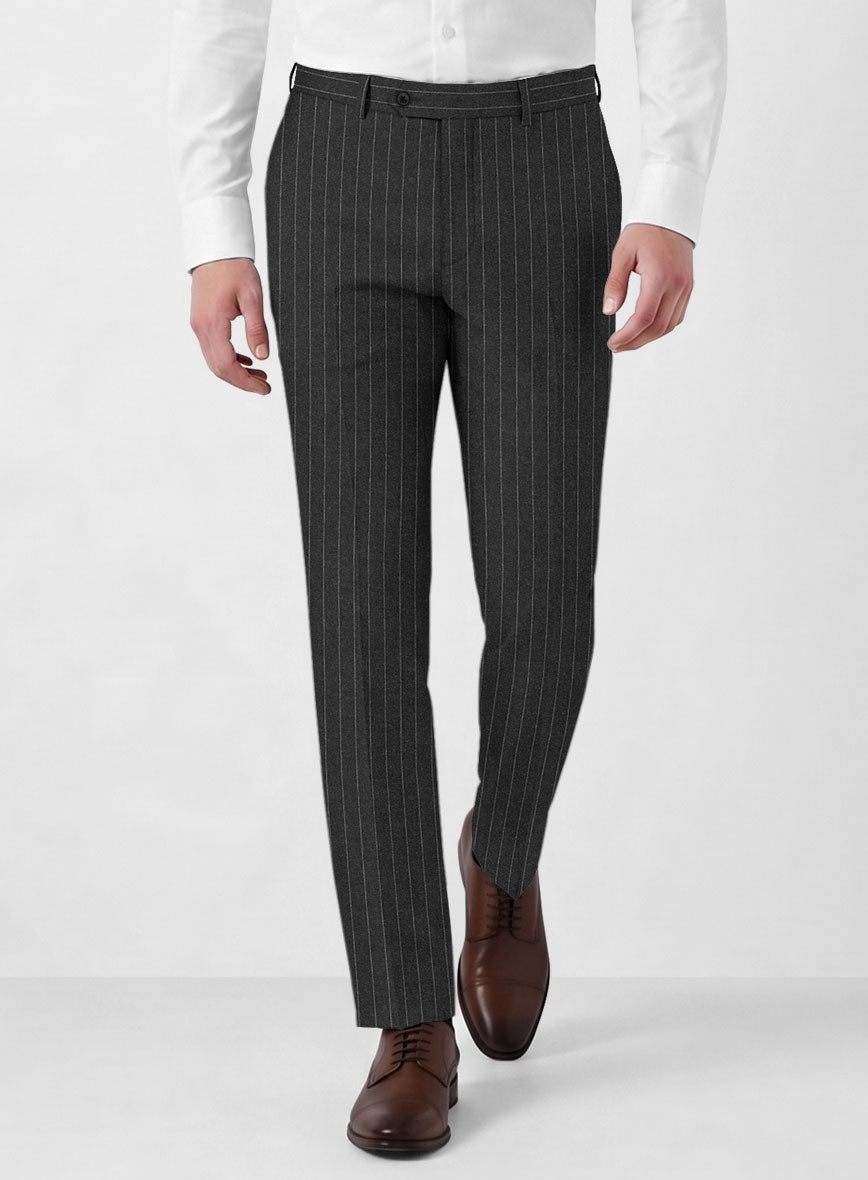Italian Afito Dark Gray Chalkstripe Flannel Suit – StudioSuits