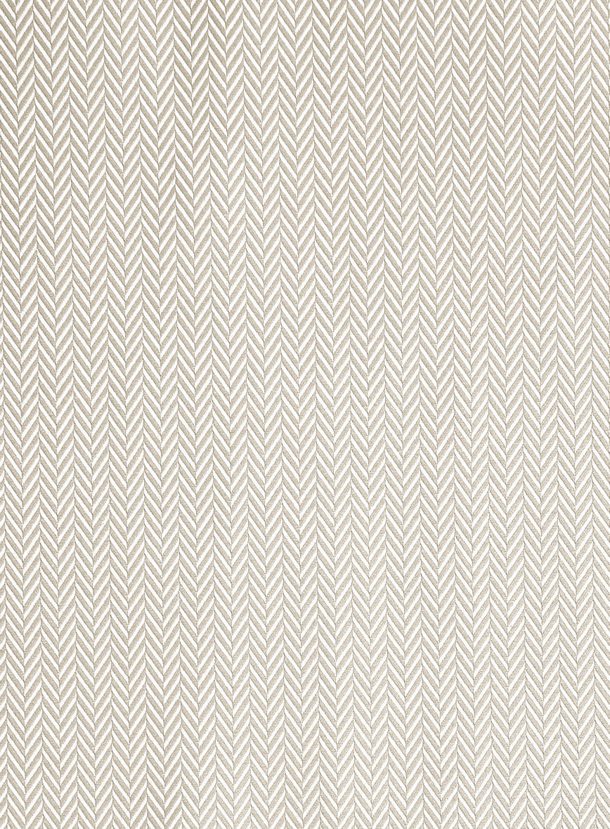 Italian Beige Herringbone Shirt - StudioSuits
