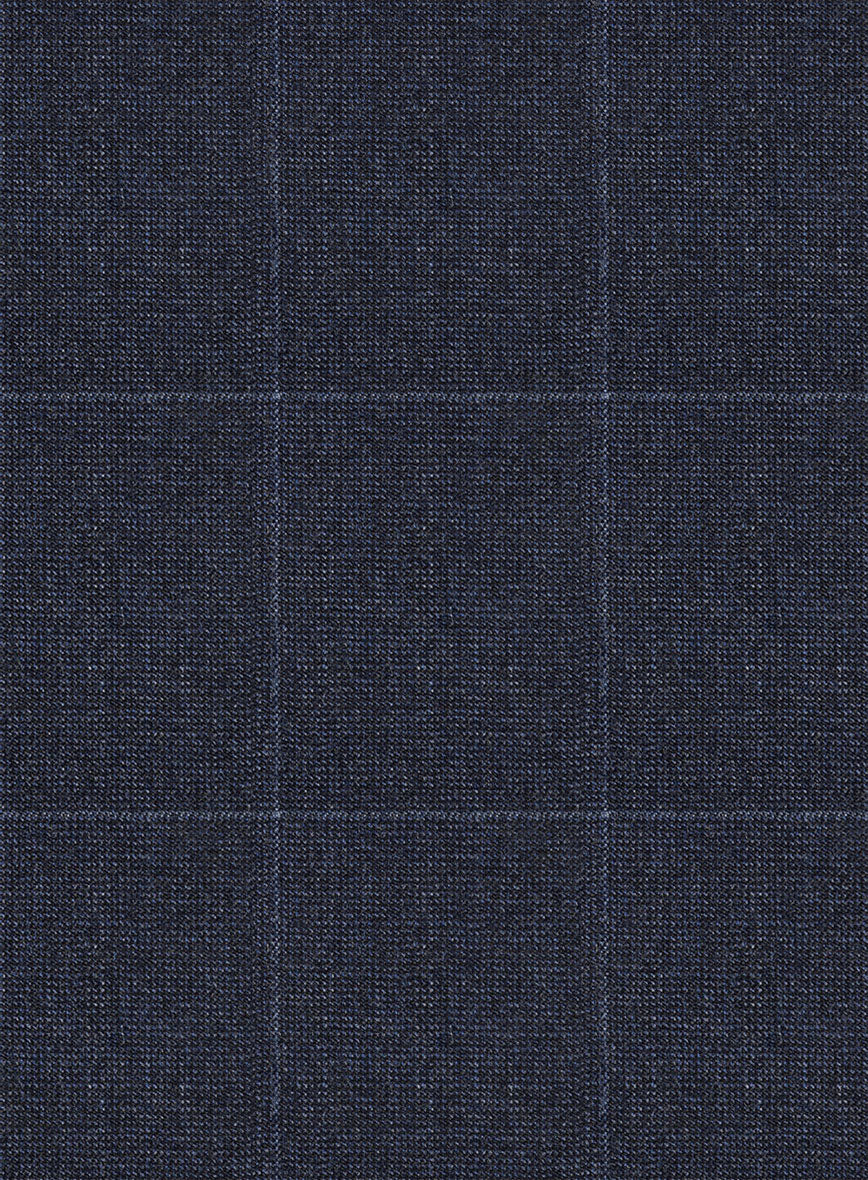 Italian Balca Blue Windowpane Flannel Suit - StudioSuits