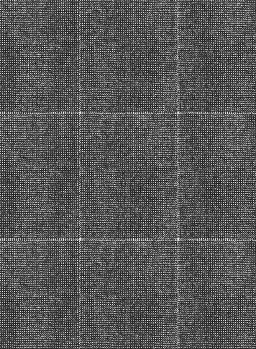 Italian Balca Gray Windowpane Flannel Suit - StudioSuits