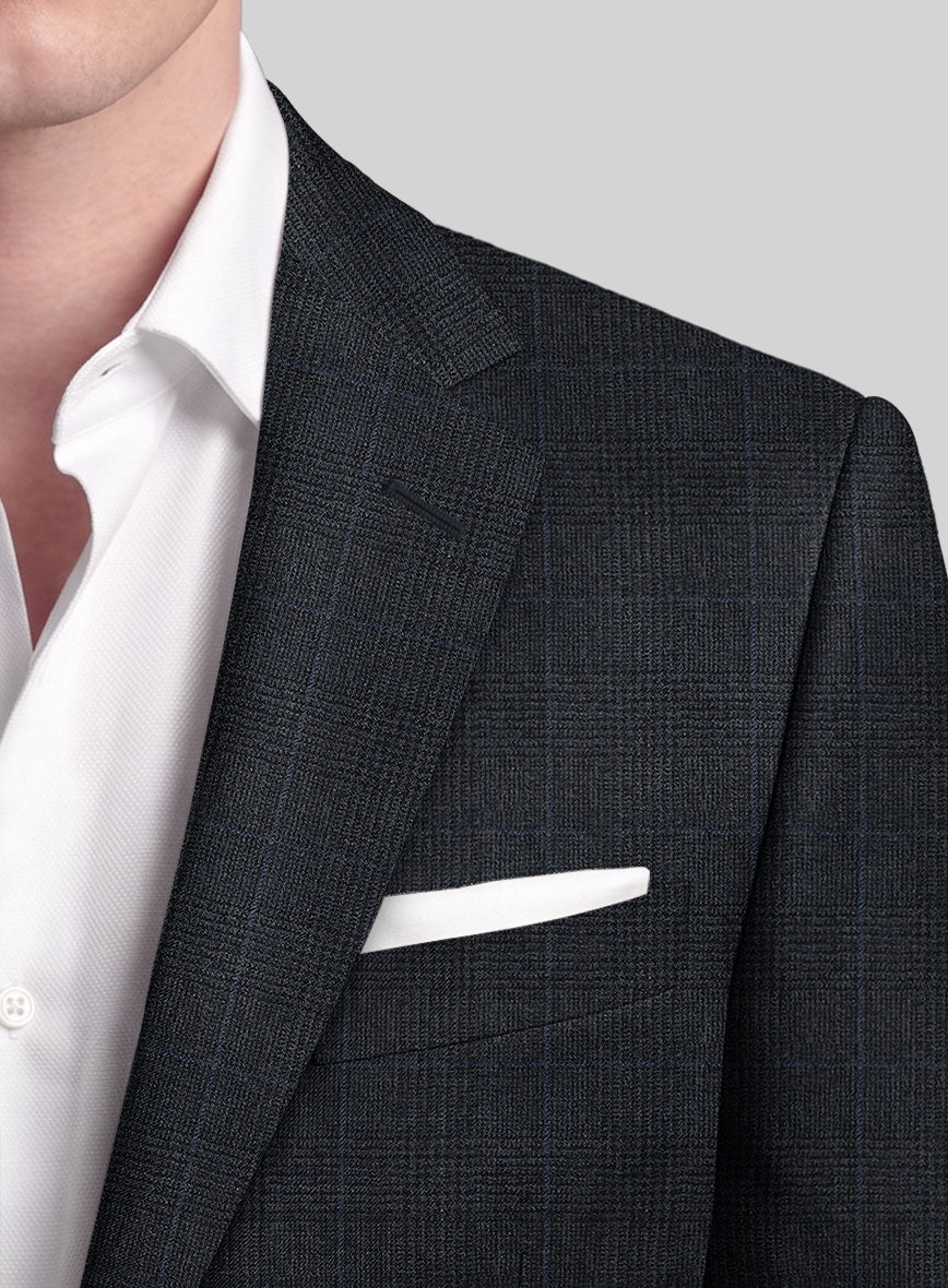 Italian Burta Blue Glen Flannel Jacket - StudioSuits