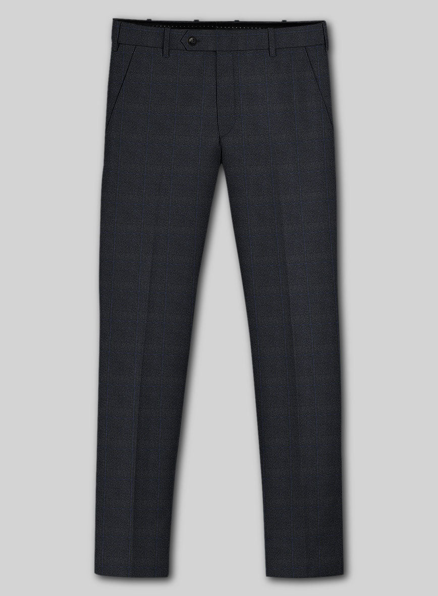 Italian Burta Blue Glen Flannel Suit - StudioSuits