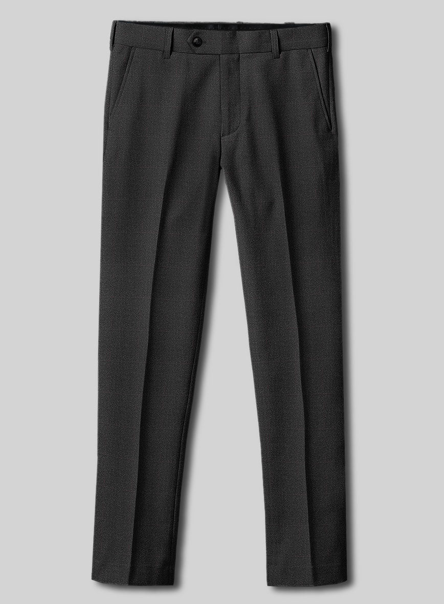 Italian Burta Charcoal Glen Flannel Pants - StudioSuits