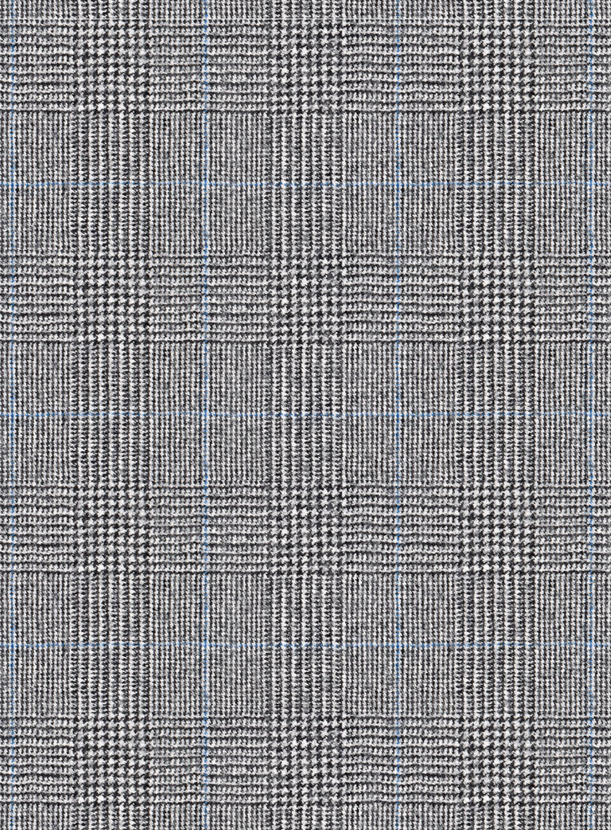 Italian Burta Gray Glen Flannel Jacket - StudioSuits