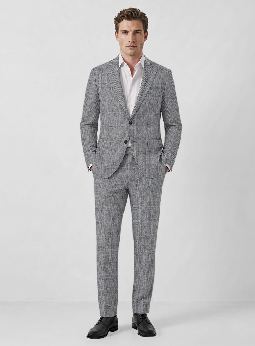 Italian Burta Gray Glen Flannel Suit - StudioSuits