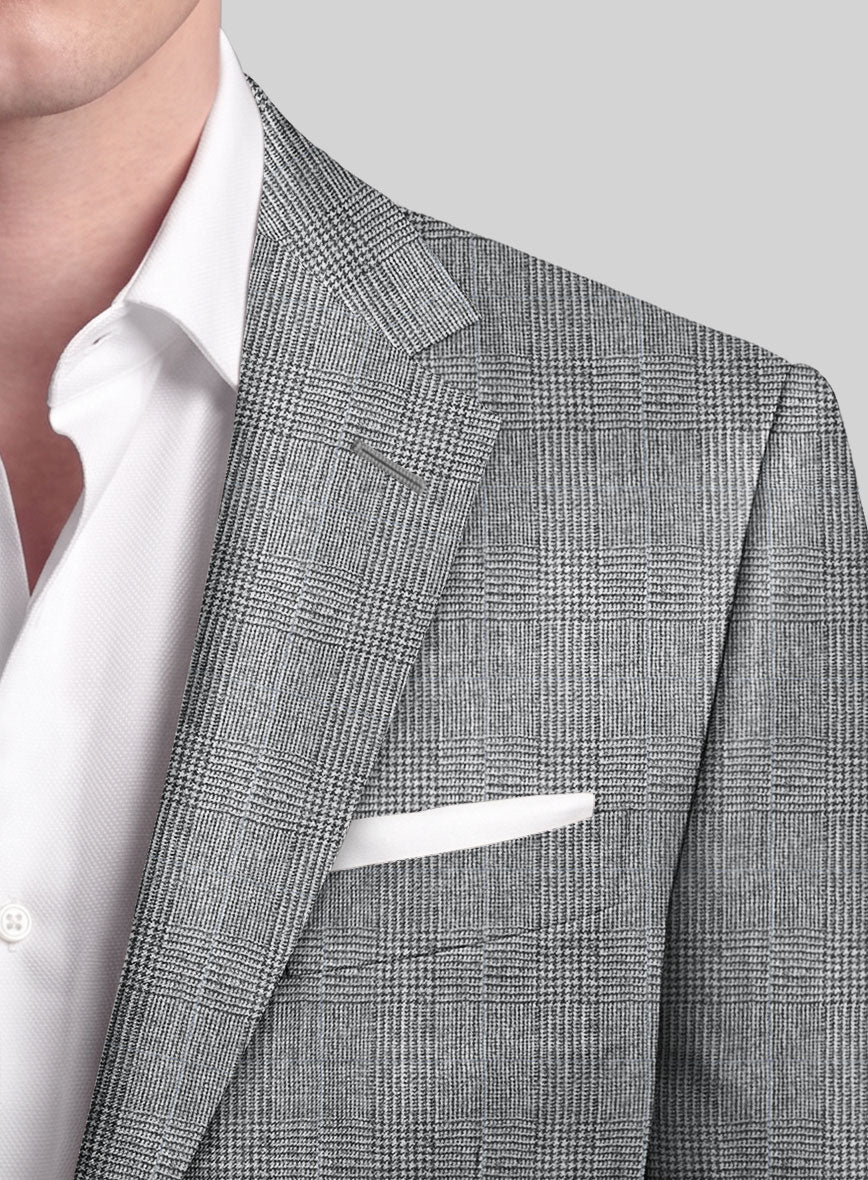 Italian Burta Gray Glen Flannel Suit - StudioSuits