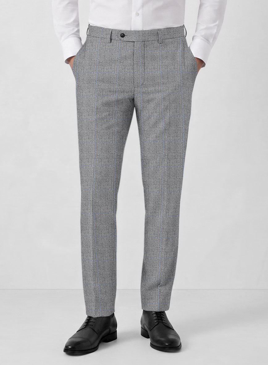 Italian Burta Gray Glen Flannel Suit - StudioSuits