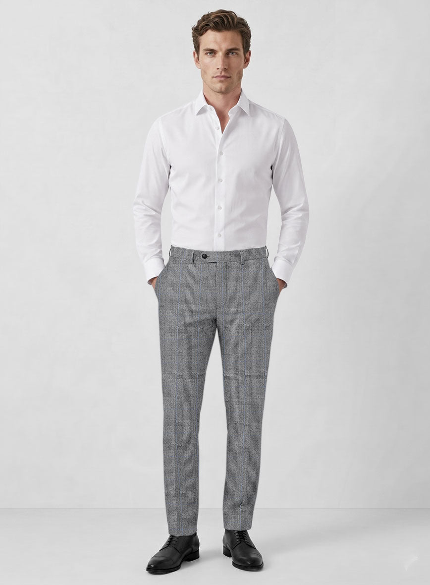 Italian Burta Gray Glen Flannel Suit - StudioSuits
