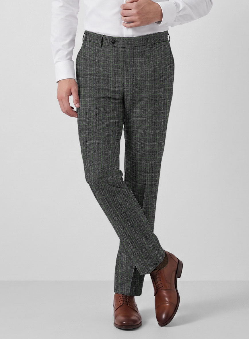Italian Flick Gray Checks Flannel Pants - StudioSuits