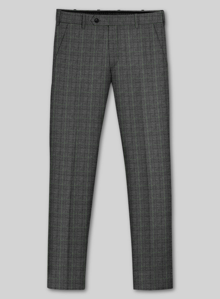 Italian Flick Gray Checks Flannel Suit - StudioSuits