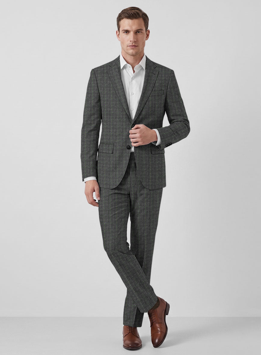 Italian Flick Gray Checks Flannel Suit - StudioSuits