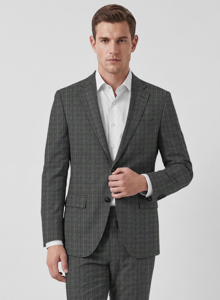 Italian Flick Gray Checks Flannel Suit - StudioSuits