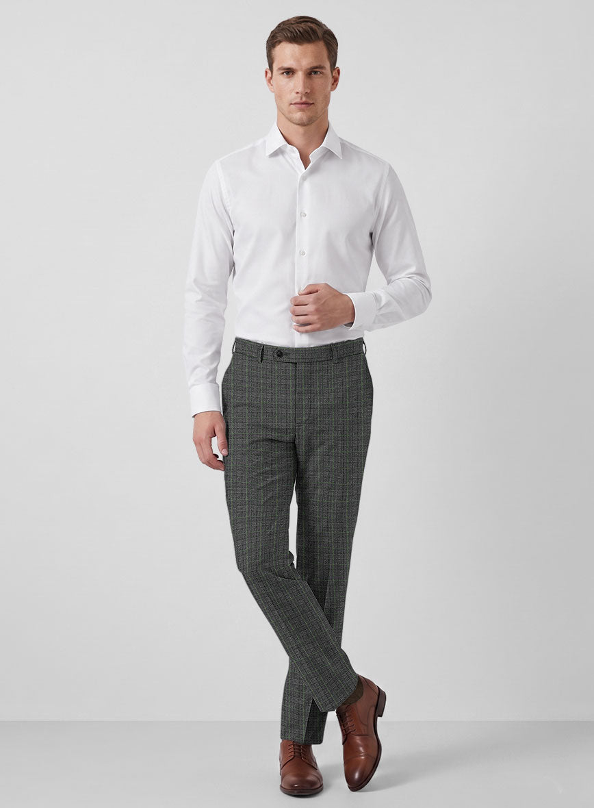 Italian Flick Gray Checks Flannel Suit - StudioSuits