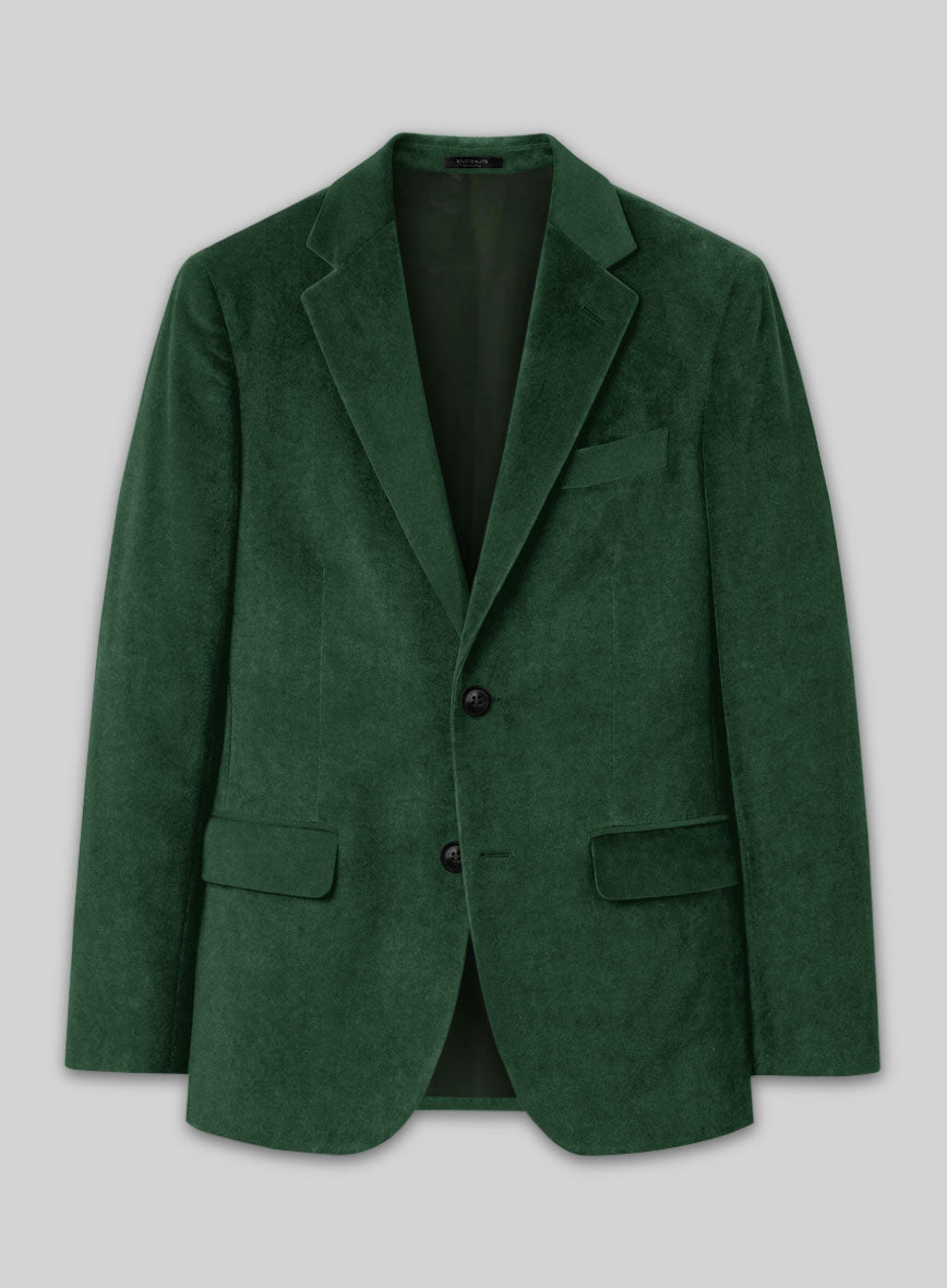 Italian Green Velvet Touch Jacket - StudioSuits