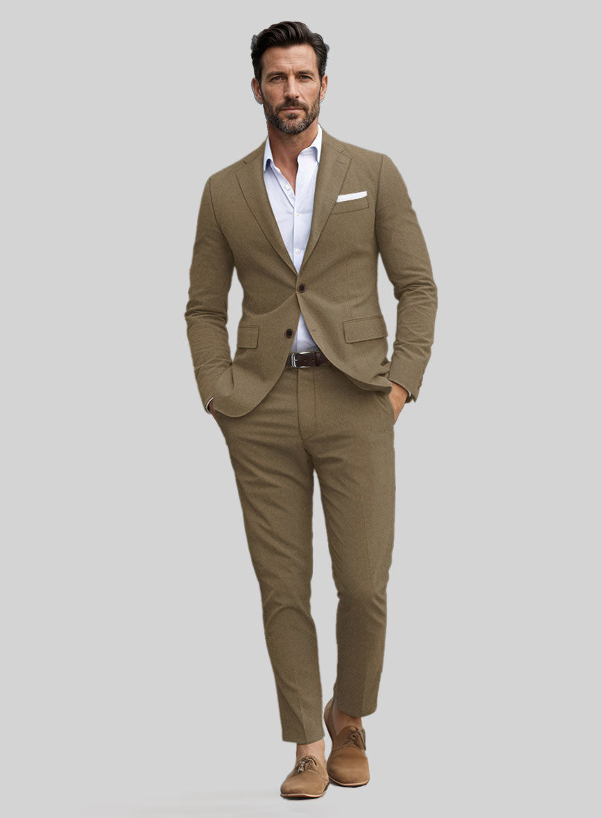 Italian Hunter Khaki Cotton Stretch Suit - StudioSuits