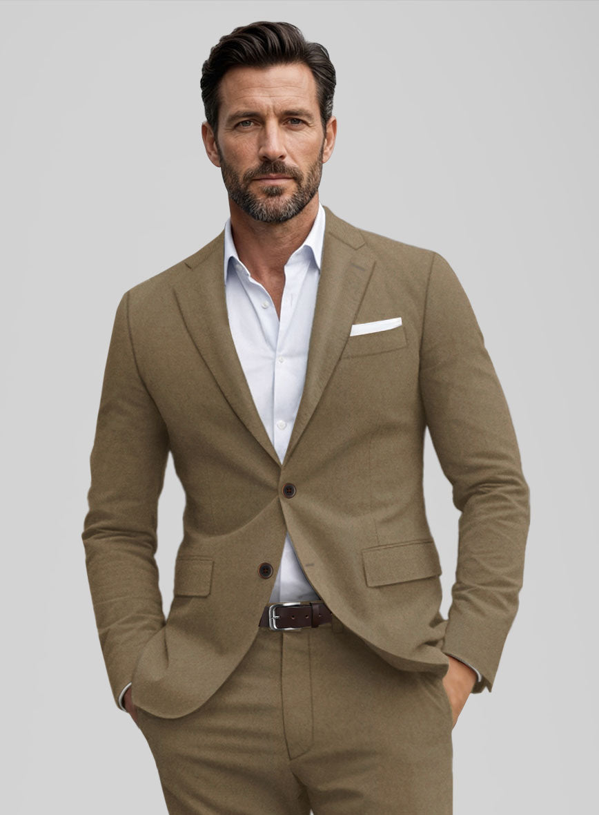 Italian Hunter Khaki Cotton Stretch Suit - StudioSuits