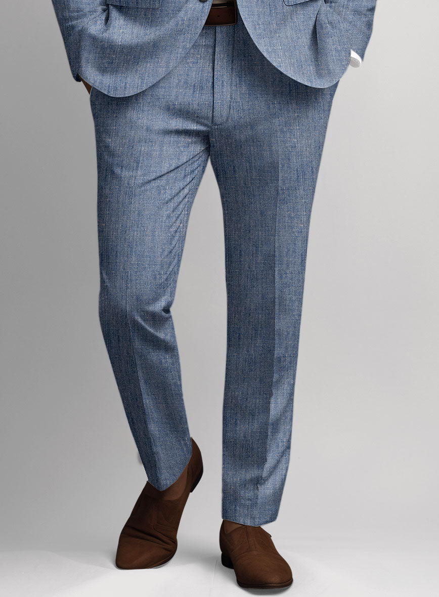 Italian Linen Artisanal Light Blue Suit - StudioSuits
