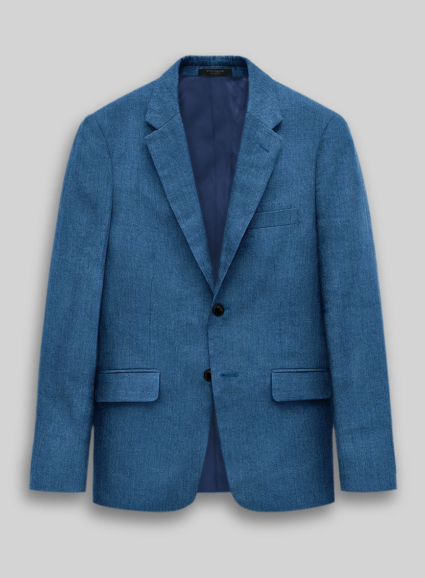 Italian Linen French Blue Suit - StudioSuits
