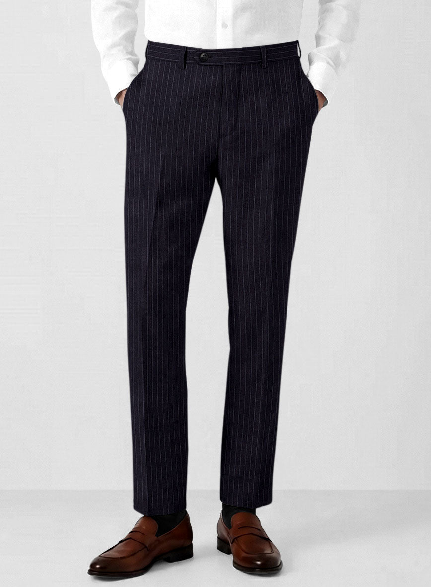 Italian Linen Lucario Stripe Pants - StudioSuits