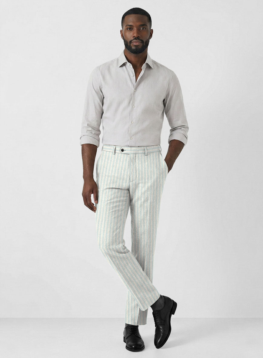 Italian Linen Maravio Herringbone Stripe Suit - StudioSuits