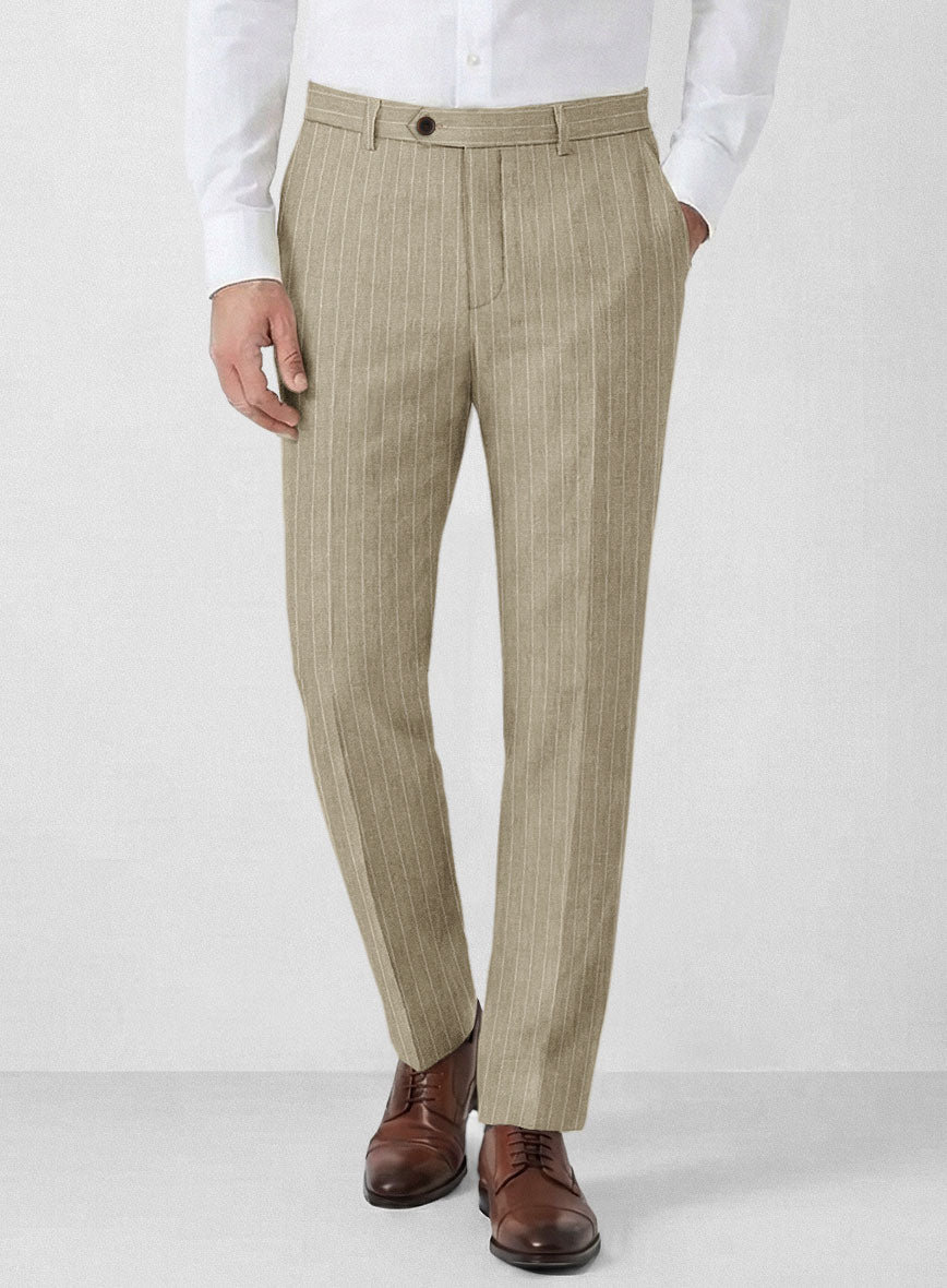 Italian Linen Sirocco Stripe Pants - StudioSuits