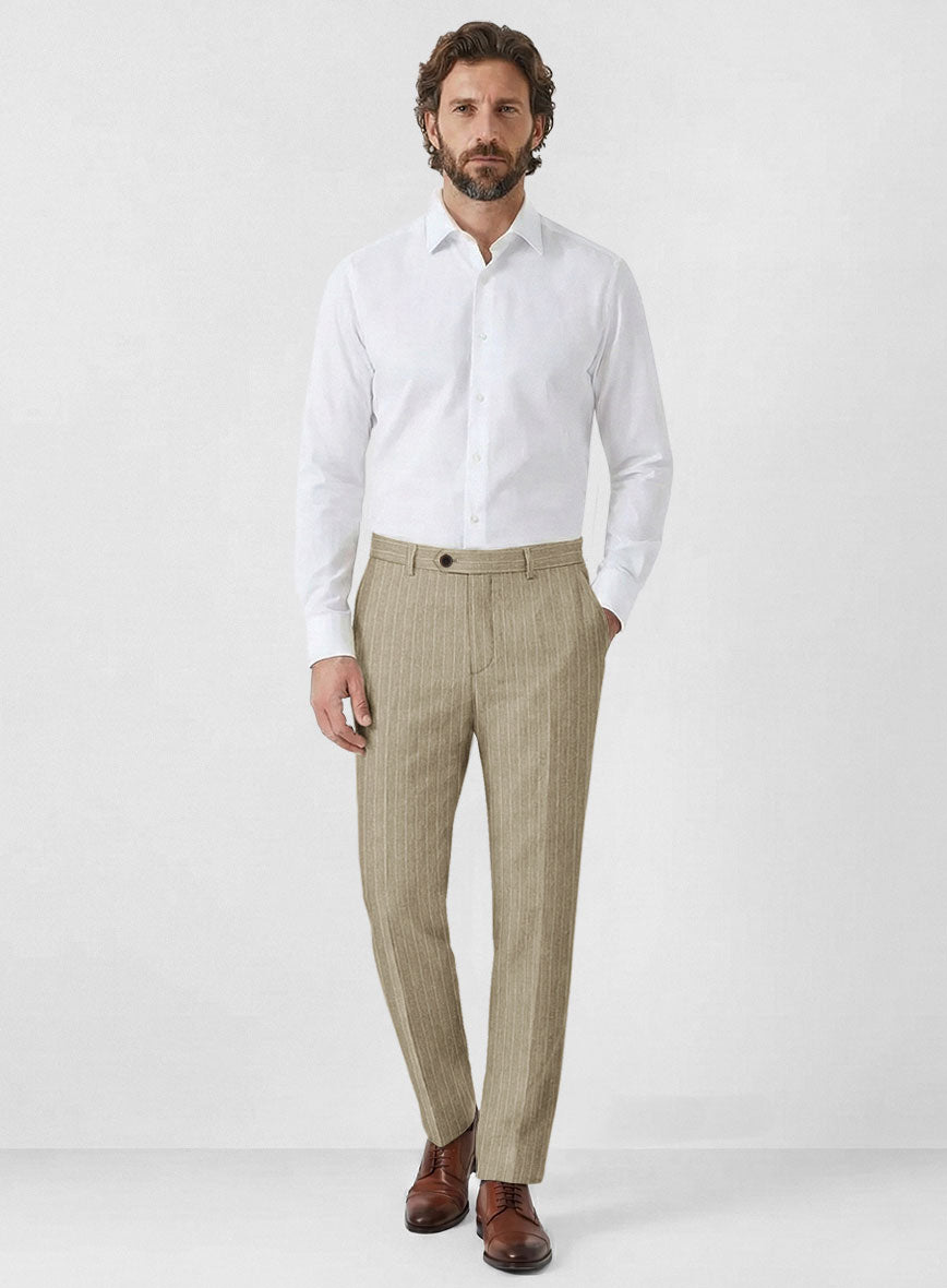 Italian Linen Sirocco Stripe Pants - StudioSuits