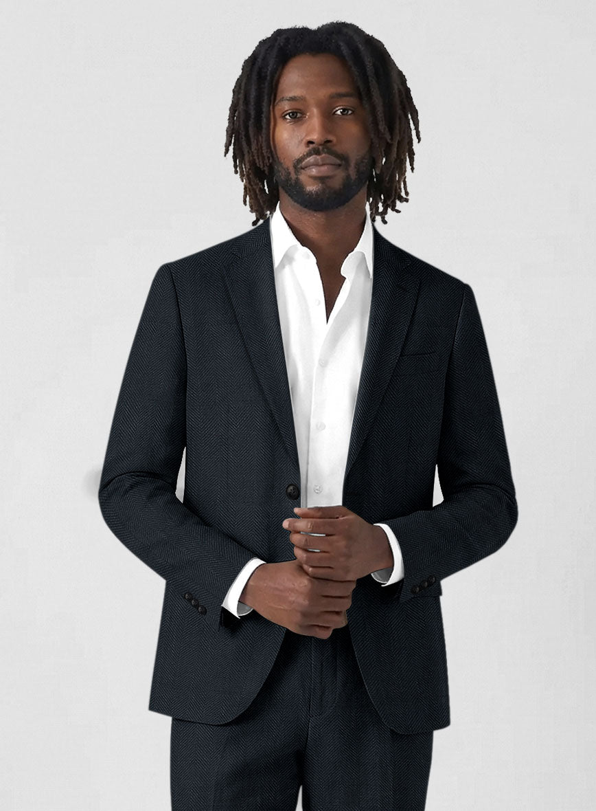 Italian Linen Vitorio Herringbone Jacket - StudioSuits