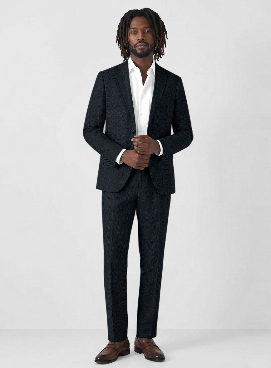 Italian Linen Vitorio Herringbone Suit - StudioSuits