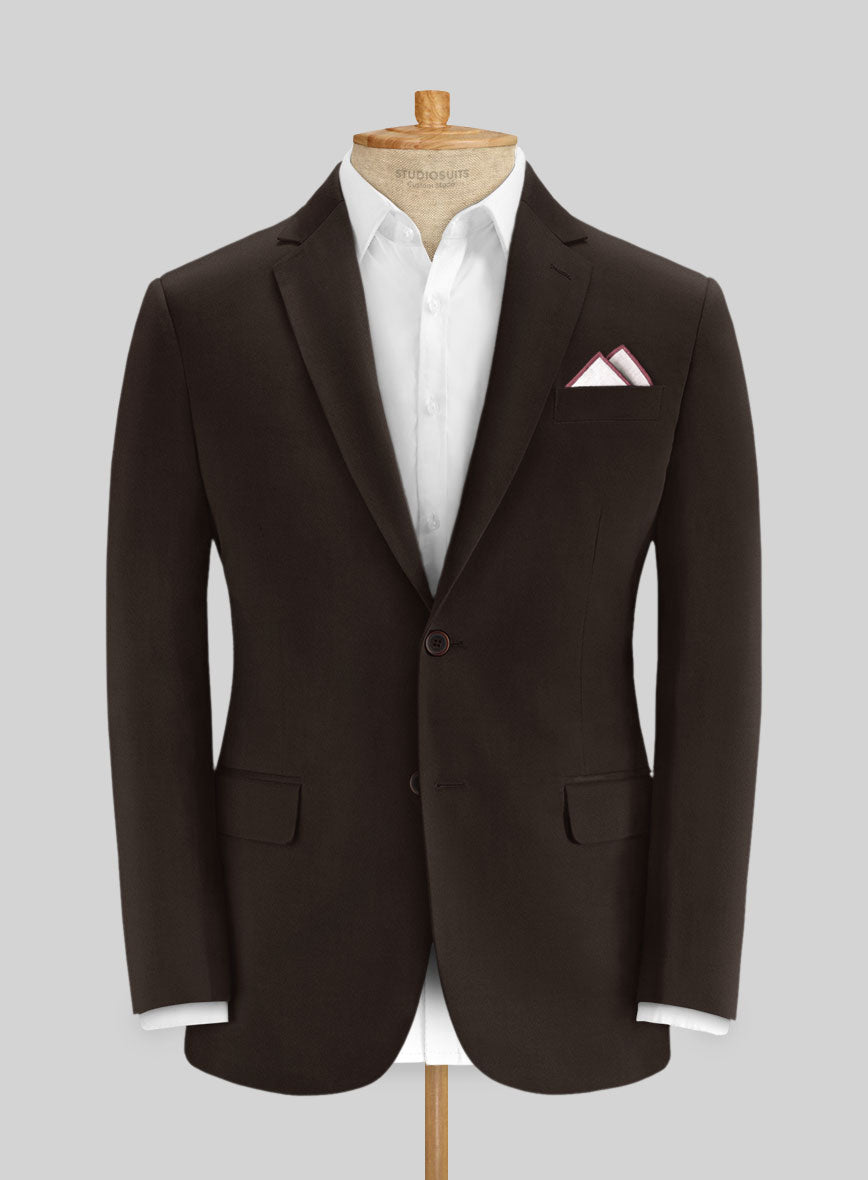 Italian Mocha Brown Cotton Stretch Jacket - StudioSuits