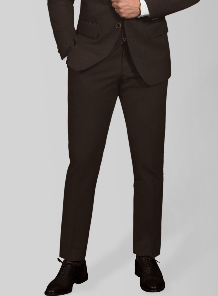 Italian Mocha Brown Cotton Stretch Suit - StudioSuits
