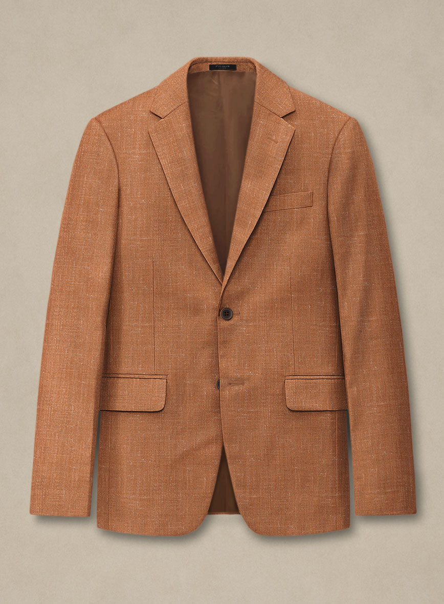 Italian Murano Tuscan Clay Wool Linen Silk Jacket - StudioSuits