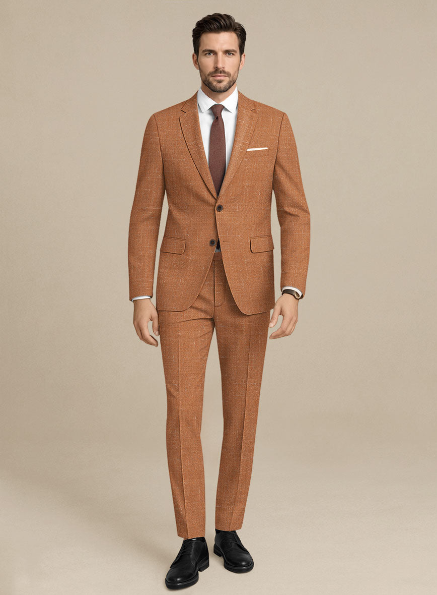 Italian Murano Tuscan Clay Wool Linen Silk Suit - StudioSuits