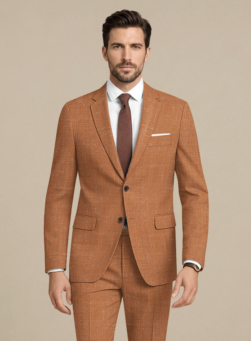 Italian Murano Tuscan Clay Wool Linen Silk Suit - StudioSuits