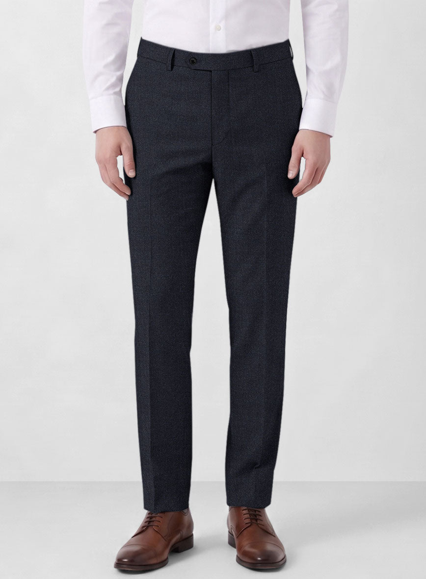 Italian Ombo Blue Birdseye Flannel Pants - StudioSuits